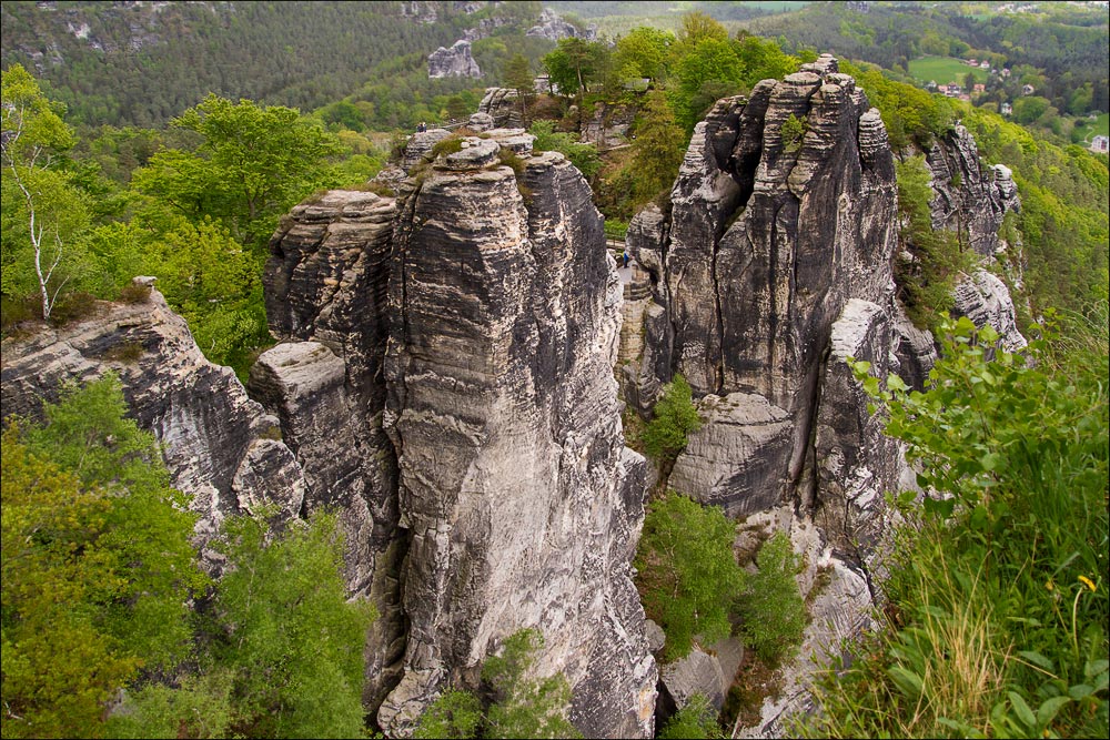 Германия, Саксонская Швейцария. Бастай, каменные столбы